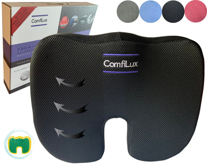 Memory Foam Cooling Gel Car Seat Cushion - Back, Sciatica, Tailbone Pain Relief Pad